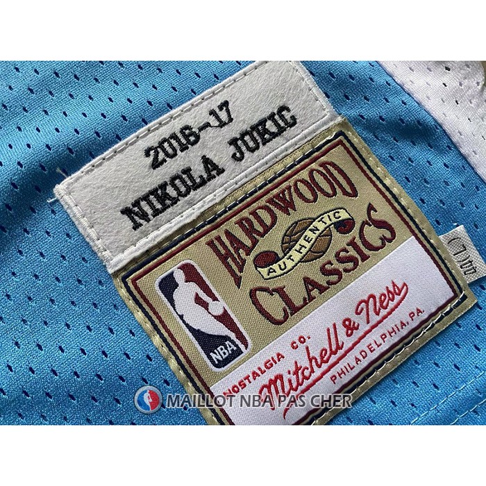 Maillot Denver Nuggets Nikola Jokic NO 15 Mitchell & Ness 2016-17 Bleu